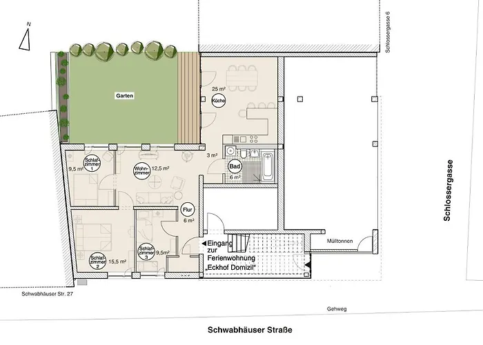 Eckhof Domizil - Grosszuegige Mit Kleinem Garten In Der Altstadt Von Apartament